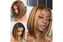 Bob Wigs Short Wigs For Women Short Blonde Wig 3×6 Lace Closure Ombre Short Wigs