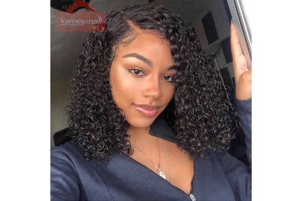 Hair Wigs Black Girl Hair Extensions Fashion Curly Bob Wig 180% Density Kameymall