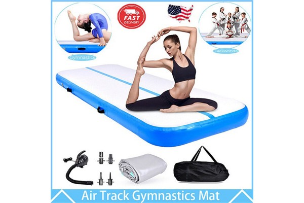 Air Track Mat Large Outdoors Inflatable Air Track Blue Tumble for Gym Yoga Training Kameymall 