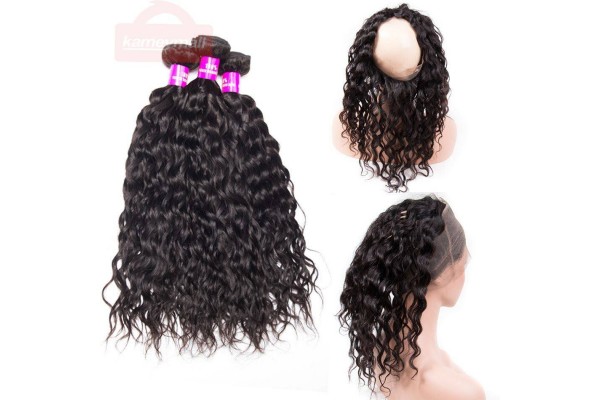 Hair Wigs Extensions For Curly Hair Brazilian Water Wave Bundles Hair Kameymall
