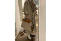 New Khaki Windbreaker Jacket Korean Leisure Coat Plain Trench Coat Kameymall