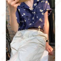 Casual Short Sleeve Shirts Royal Blue Casual Shirts Womens Casual Shirt Kameymall  