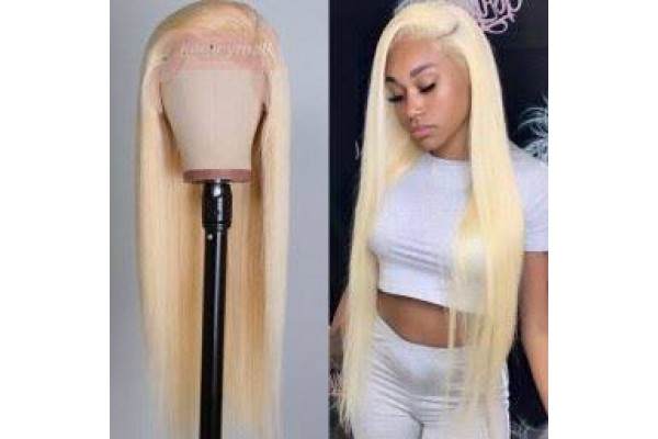 Blonde Wigs Hair Long Wigs Human Hair Virgin Soft Long Straight Wigs Kameymall