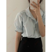 Casual Women Blouses Elegant Spring V Neck Loos Fashion Long Sleeves Shirts Kameymall